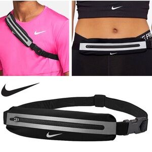 Nike Run Slim 3.0 Black Running Waist Pack/Belt Fanny Reflector Adjustable